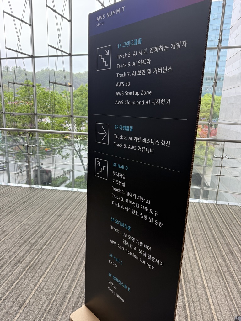 AWS Summit across three floors at COEX