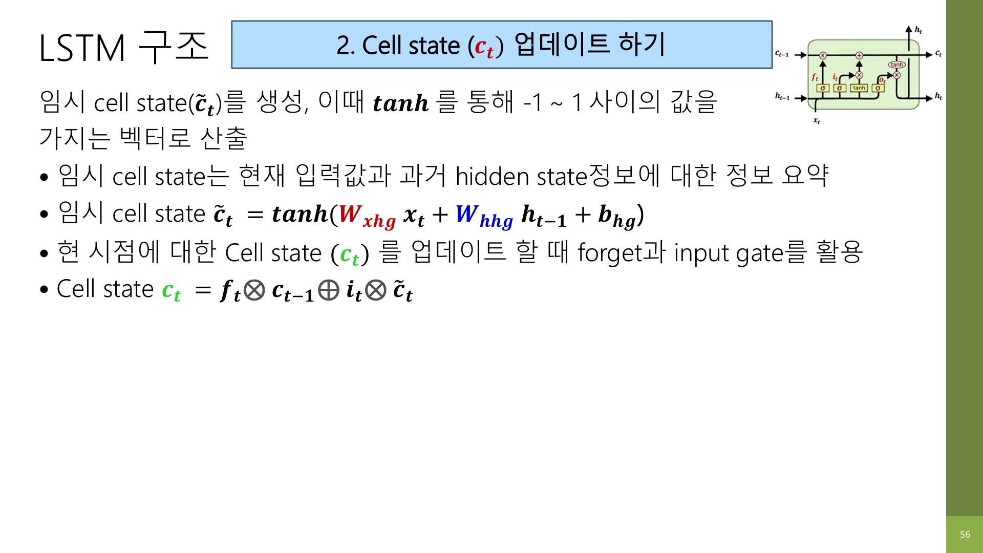 Cell state 후보 생성 슬라이드