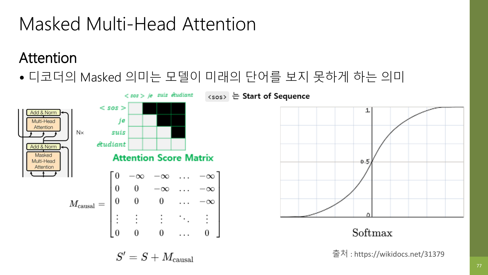 Masked Multi-Head Attention 슬라이드