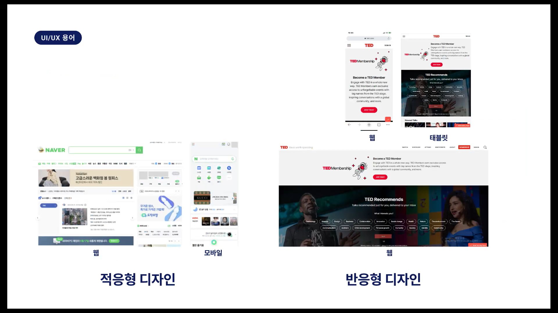 적응형 디자인과 반응형 디자인