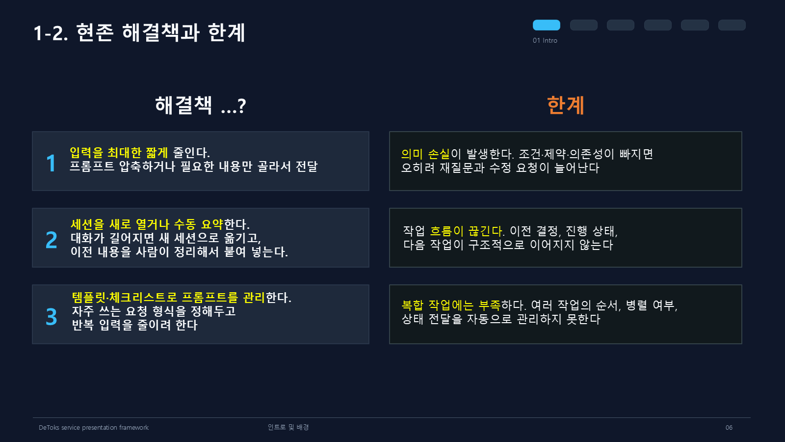 기존 해결책과 한계