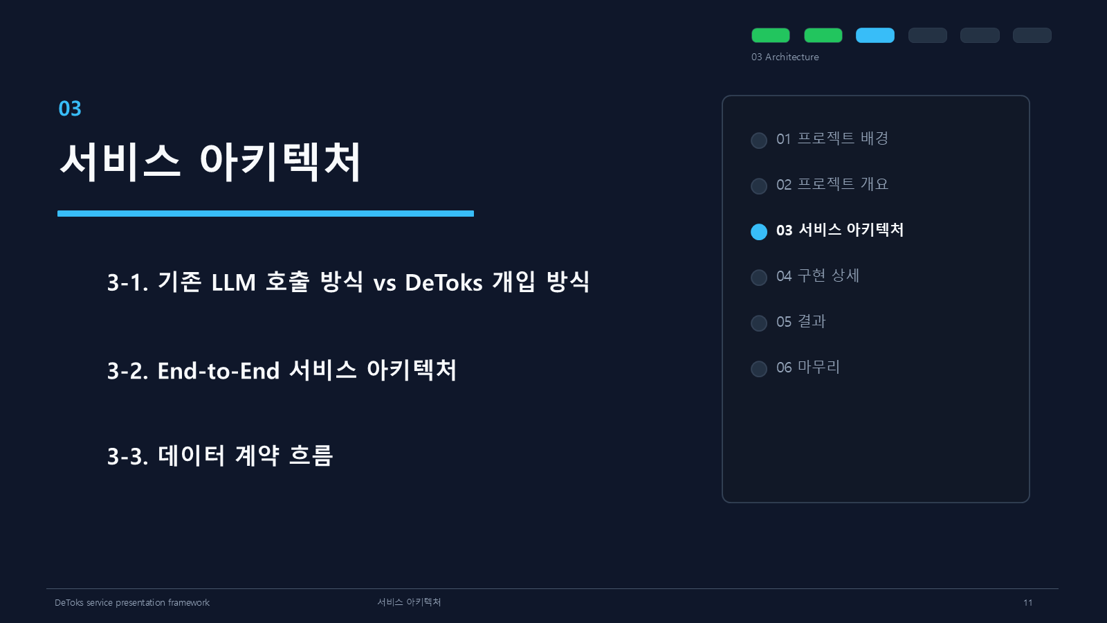 서비스 아키텍처 섹션