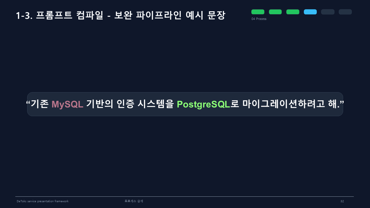 보완 파이프라인 예시 문장