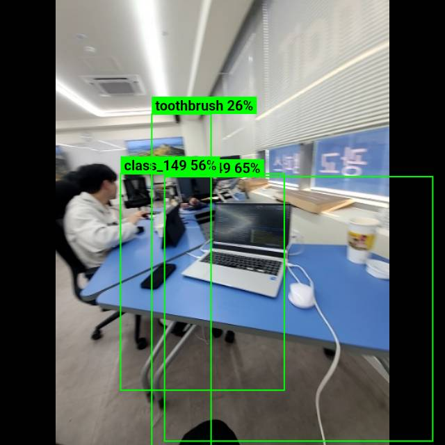 모델 출력 형식을 잘못 입력해서 사물을 이상하게 추론한 화면